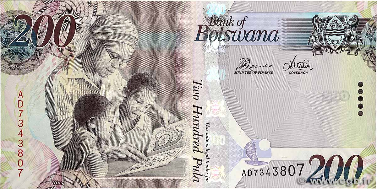 200 Pula BOTSWANA  2012 P.34c NEUF