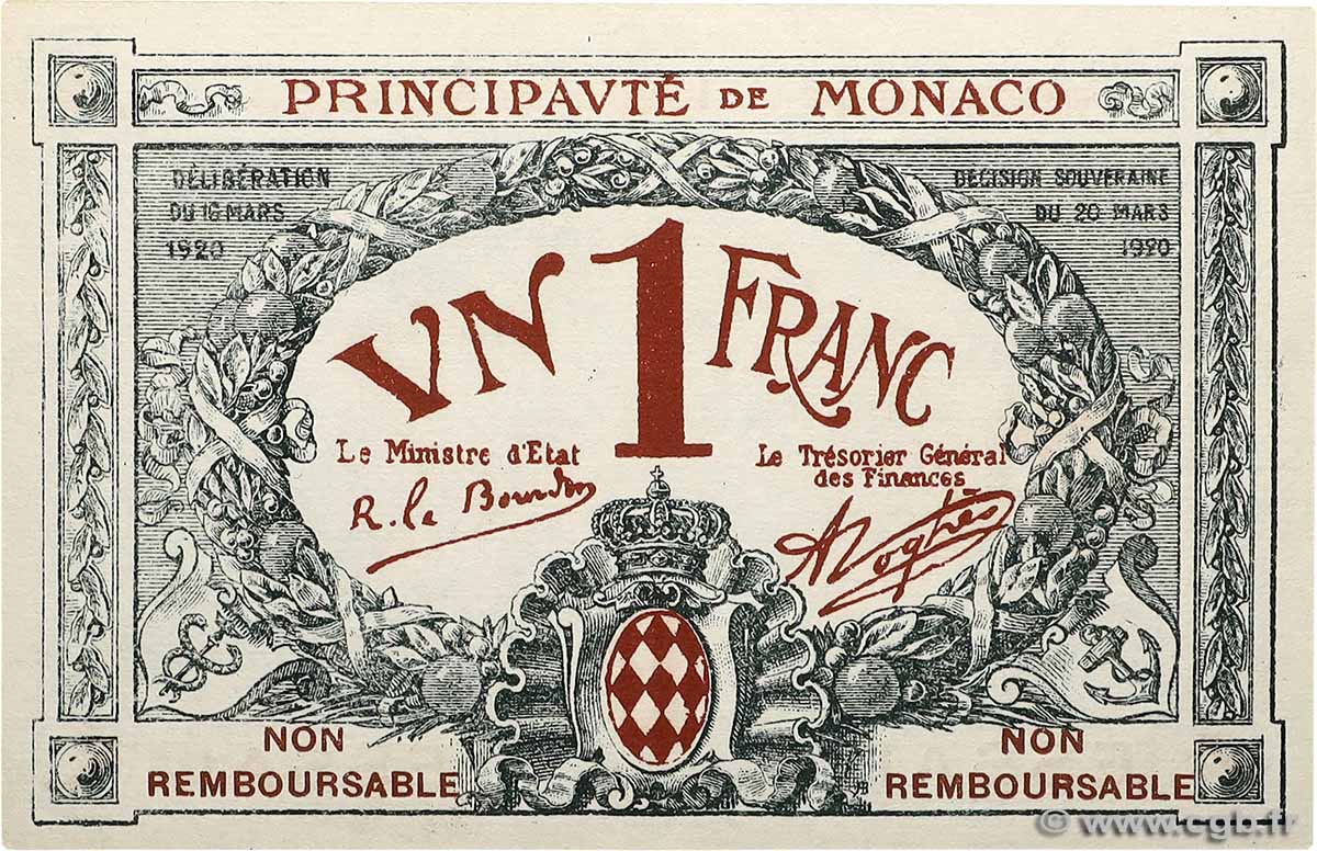 1 Franc Essai MONACO  1920 P.05s UNC