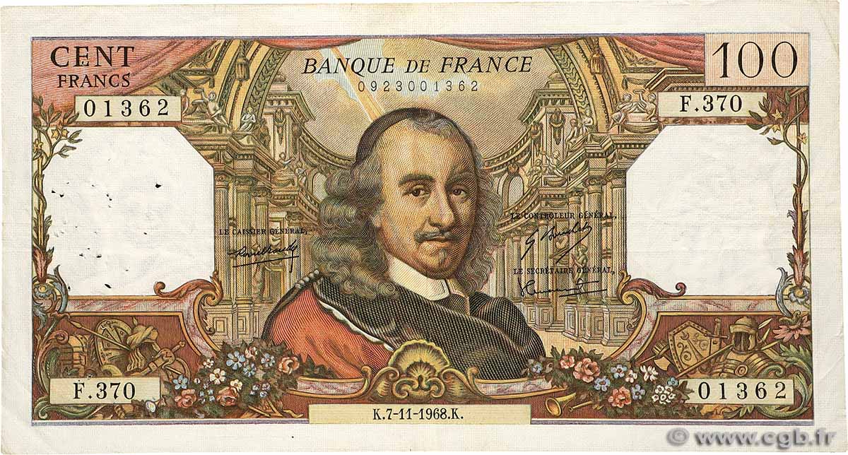 100 Francs CORNEILLE FRANCE  1968 F.65.24 TB