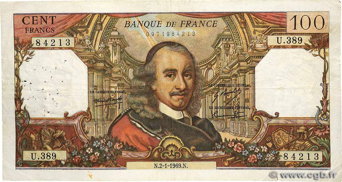100 Francs CORNEILLE FRANCE  1969 F.65.25 TB