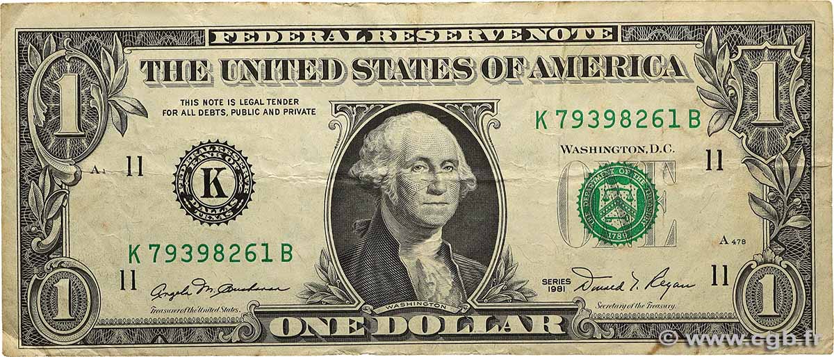 1 Dollar VEREINIGTE STAATEN VON AMERIKA  New York 1981 P.468a S