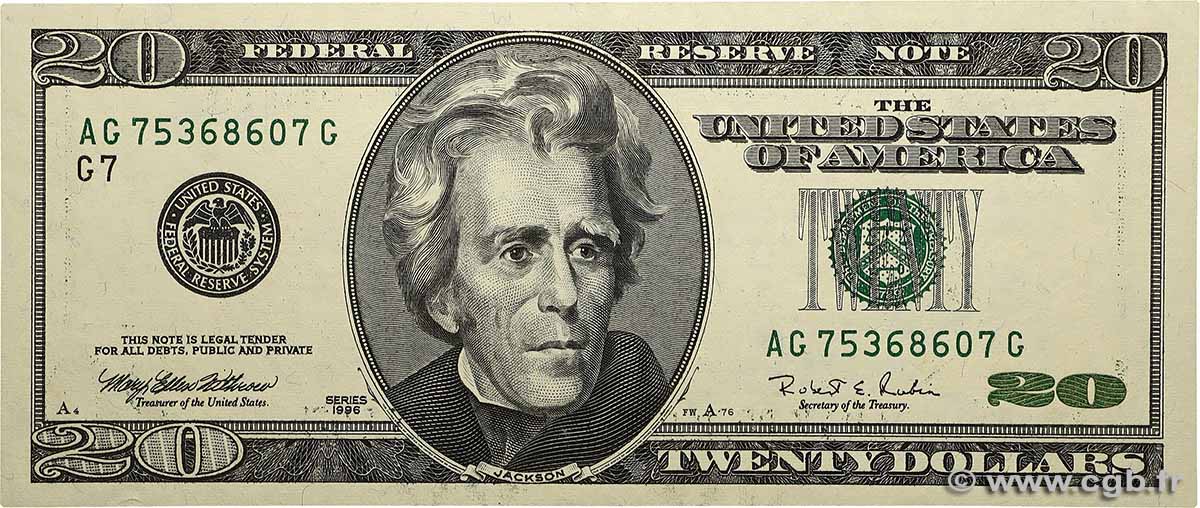 20 Dollars VEREINIGTE STAATEN VON AMERIKA Chicago  1996 P.501 fST