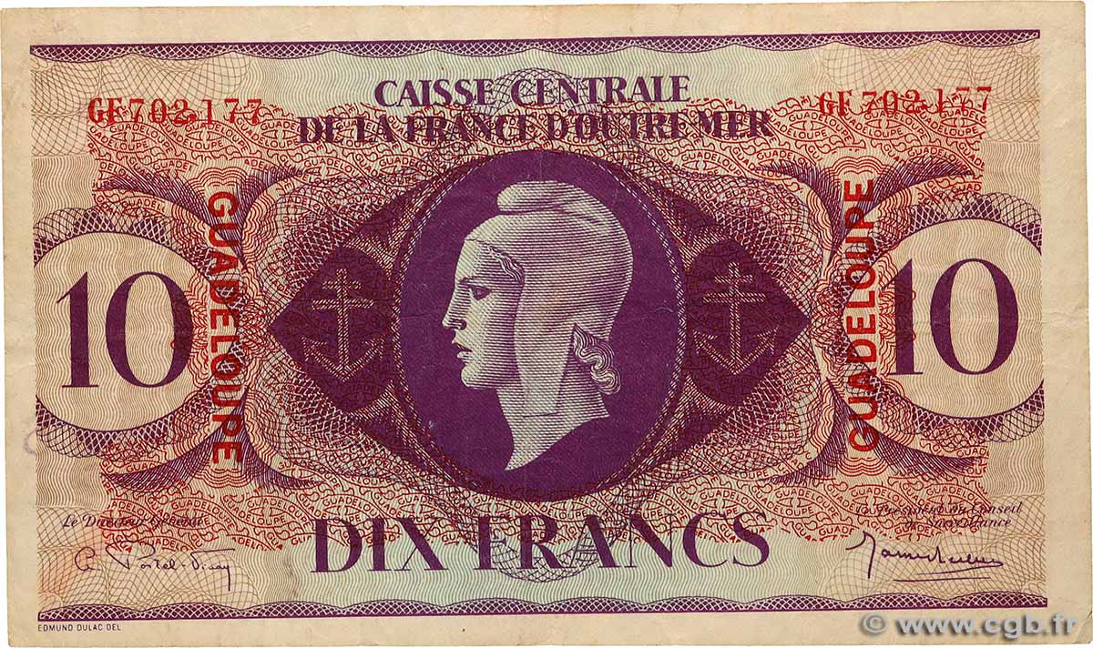 10 Francs GUADELOUPE  1944 P.27a TB