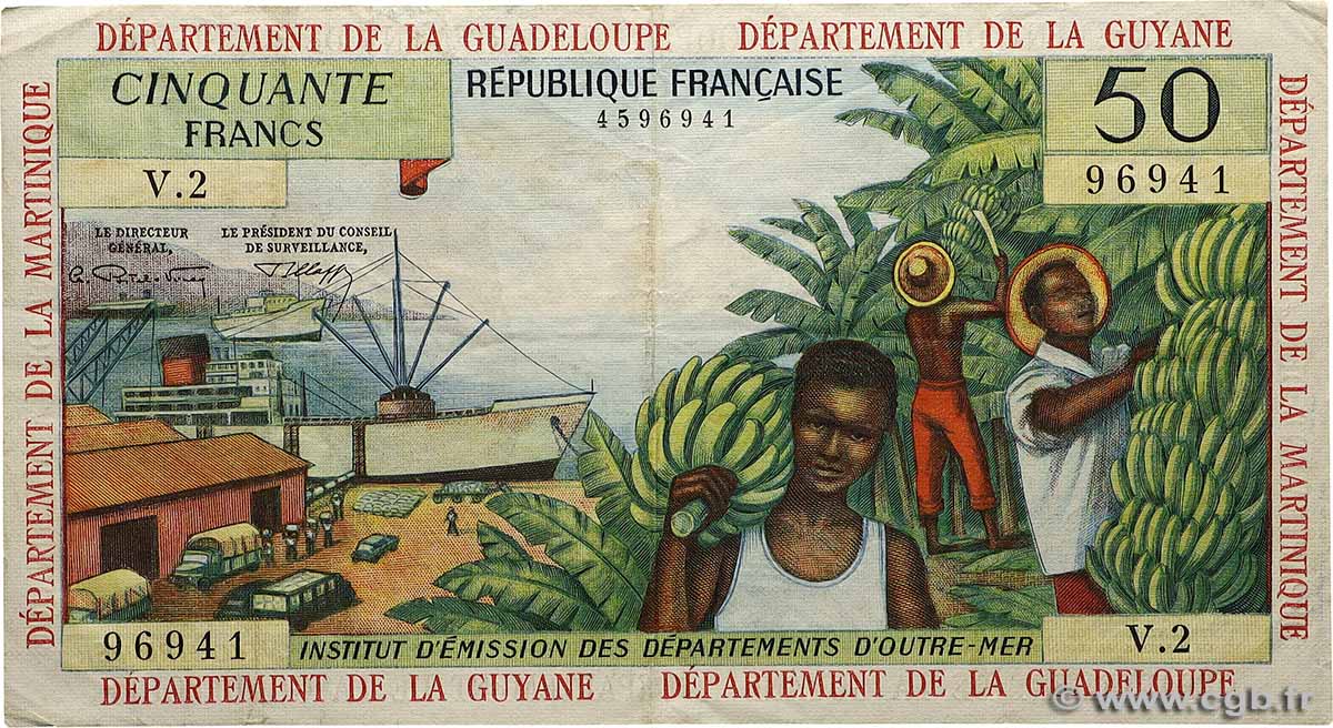 50 Francs FRENCH ANTILLES  1964 P.09b fSS