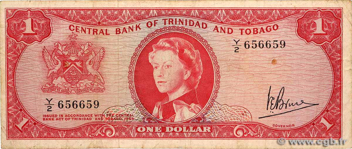 1 Dollar TRINIDAD et TOBAGO  1964 P.26c TB