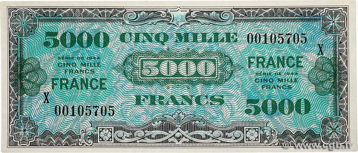 5000 Francs FRANCE FRANKREICH  1945 VF.28.02 fST+