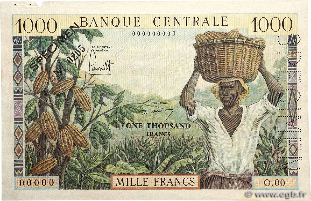 1000 Francs type 1962 Spécimen KAMERUN  1962 A.150aS fVZ