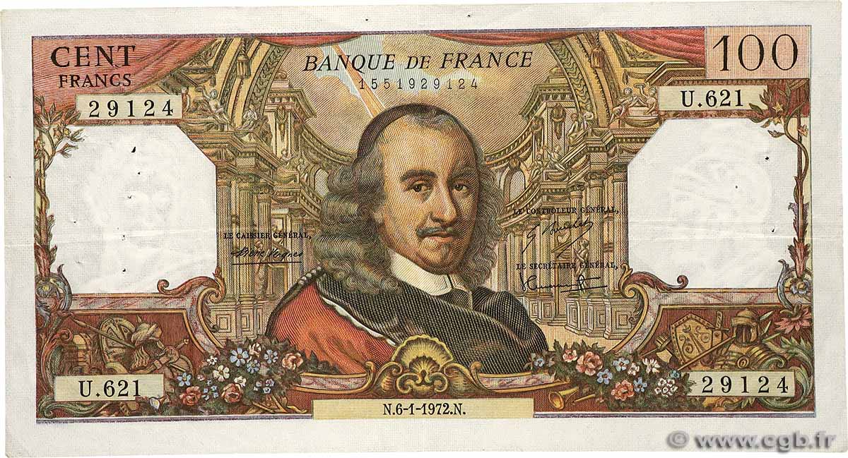 100 Francs CORNEILLE FRANCE  1972 F.65.38 TB