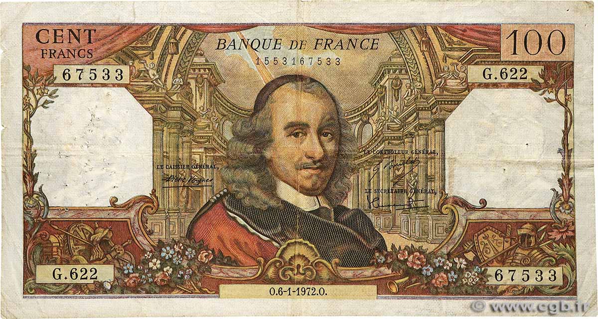 100 Francs CORNEILLE FRANCE  1972 F.65.38 B+