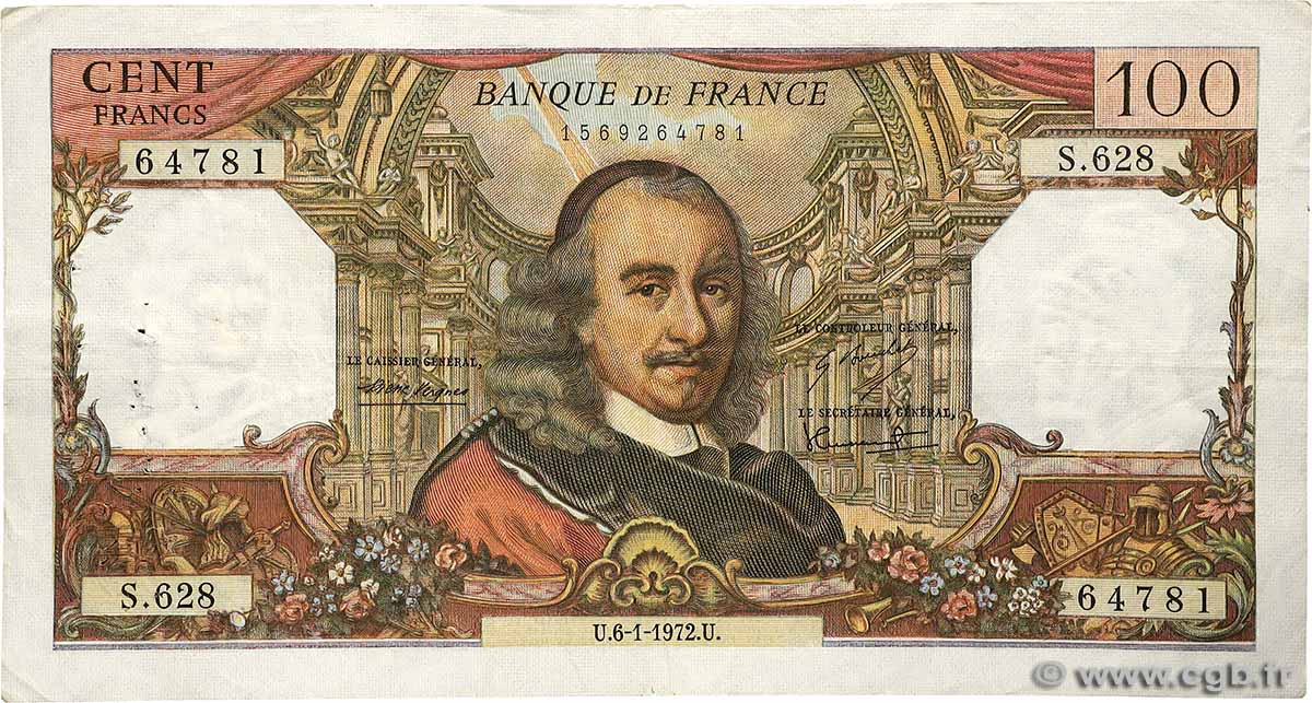 100 Francs CORNEILLE FRANCE  1972 F.65.38 F+