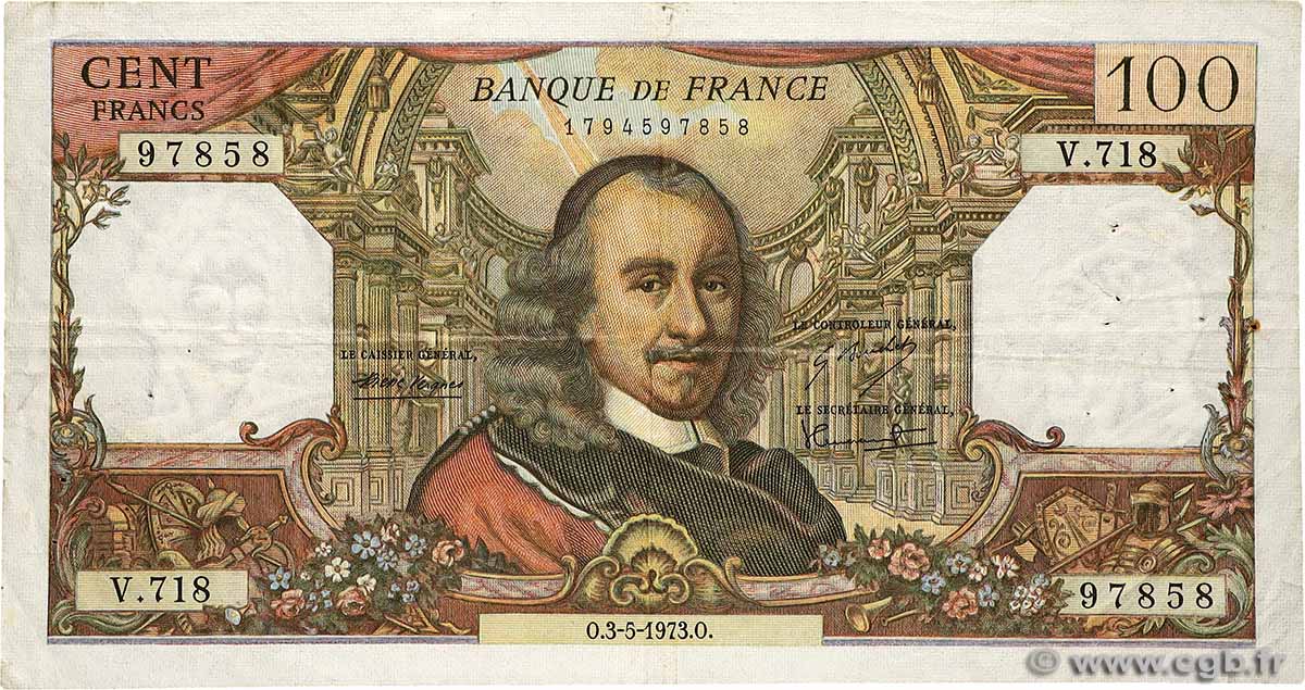 100 Francs CORNEILLE FRANCE  1973 F.65.42 TB