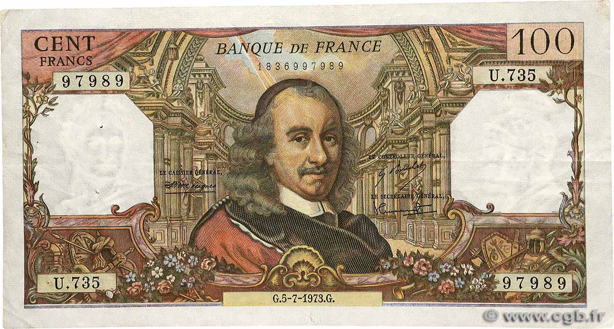100 Francs CORNEILLE FRANCE  1973 F.65.43 F+