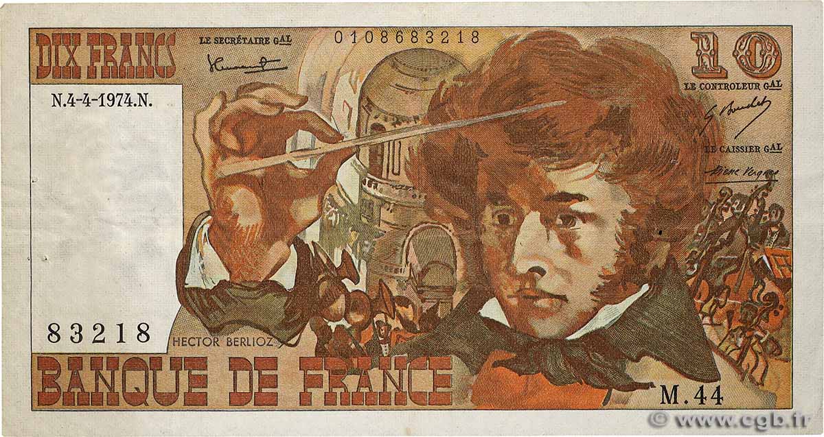 10 Francs BERLIOZ FRANCE  1974 F.63.04 TB+