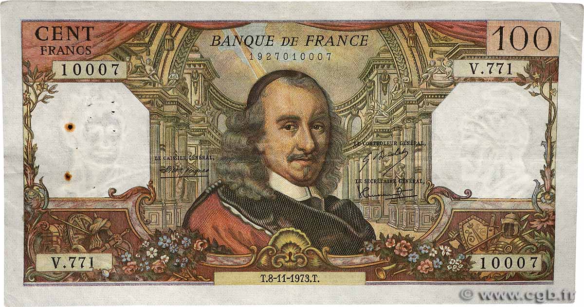 100 Francs CORNEILLE FRANCE  1973 F.65.44 TB