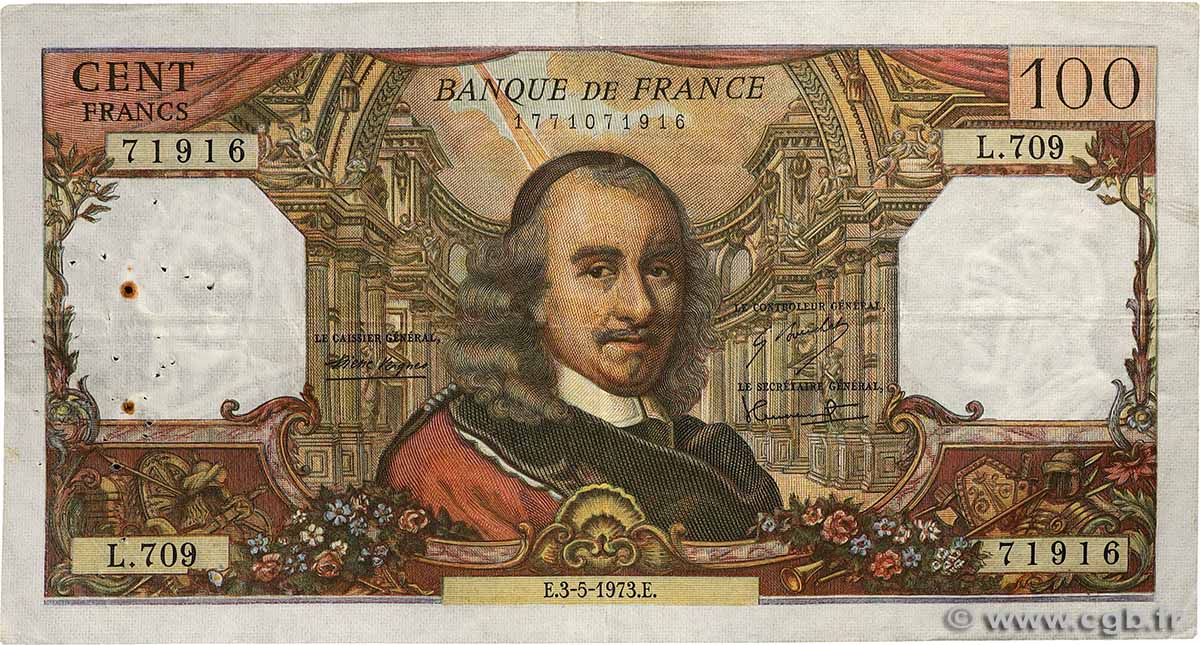 100 Francs CORNEILLE FRANCE  1973 F.65.42 F