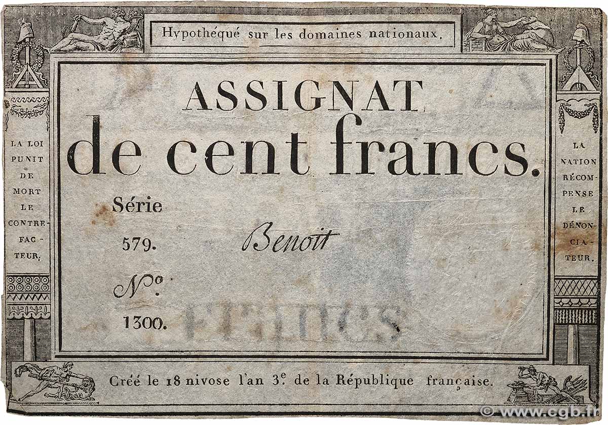 100 Francs FRANCE  1796 Ass.48a TB