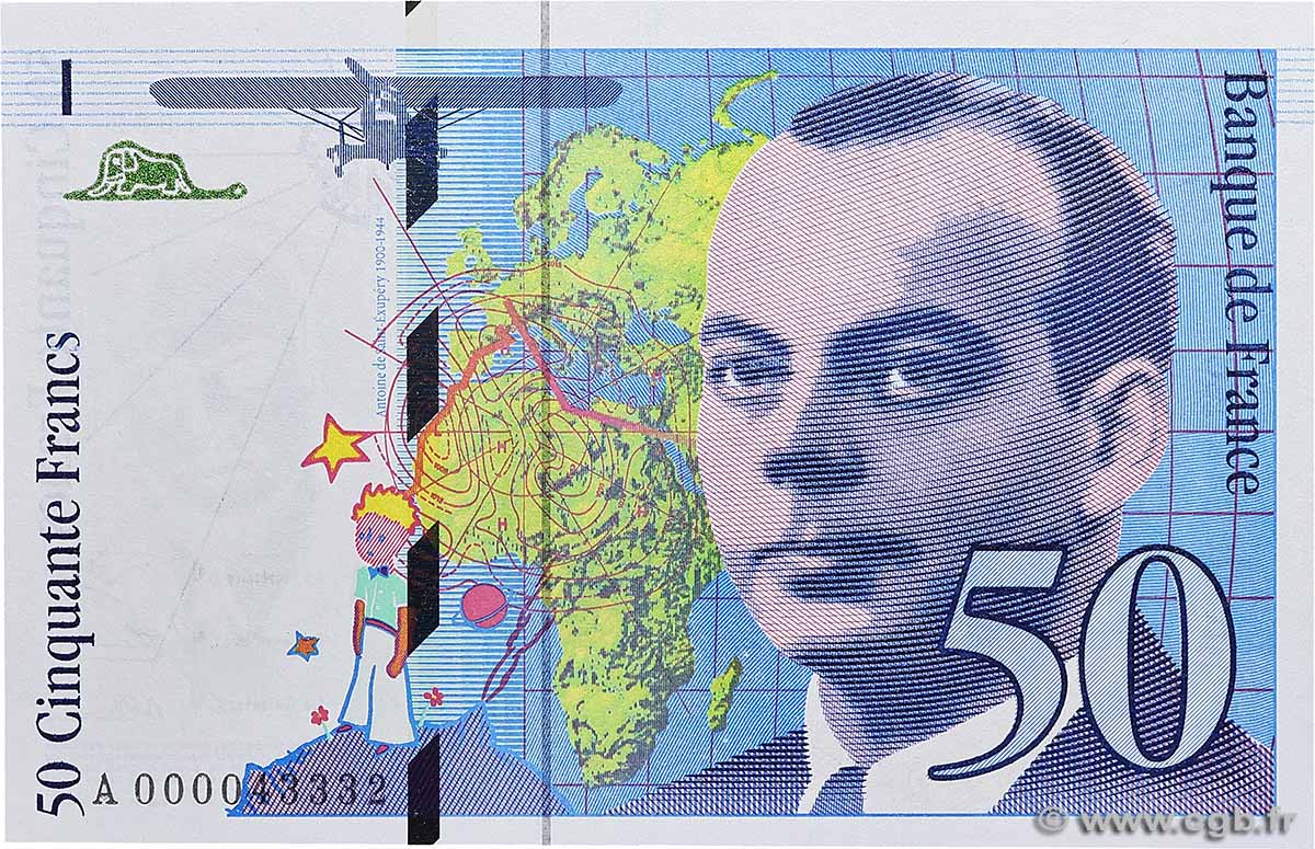 50 Francs SAINT-EXUPÉRY FRANCE  1992 F.72.01aA NEUF