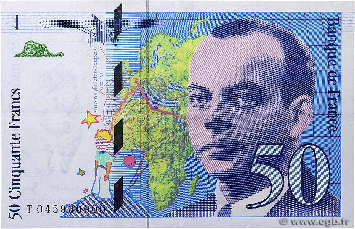 50 Francs SAINT-EXUPÉRY modifié FRANCE  1997 F.73.04 SUP