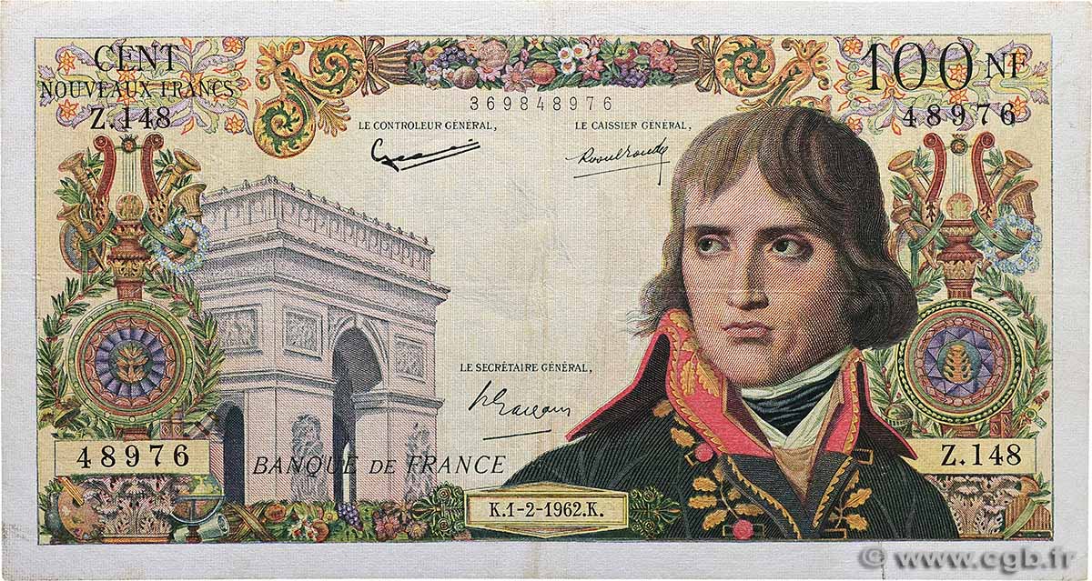 100 Nouveaux Francs BONAPARTE FRANCE  1962 F.59.13 pr.TTB