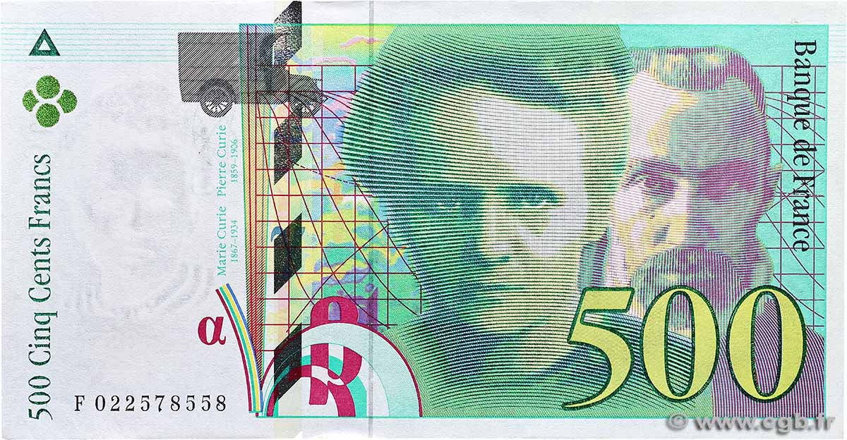 500 Francs PIERRE ET MARIE CURIE FRANCE  1994 F.76.01 SPL+