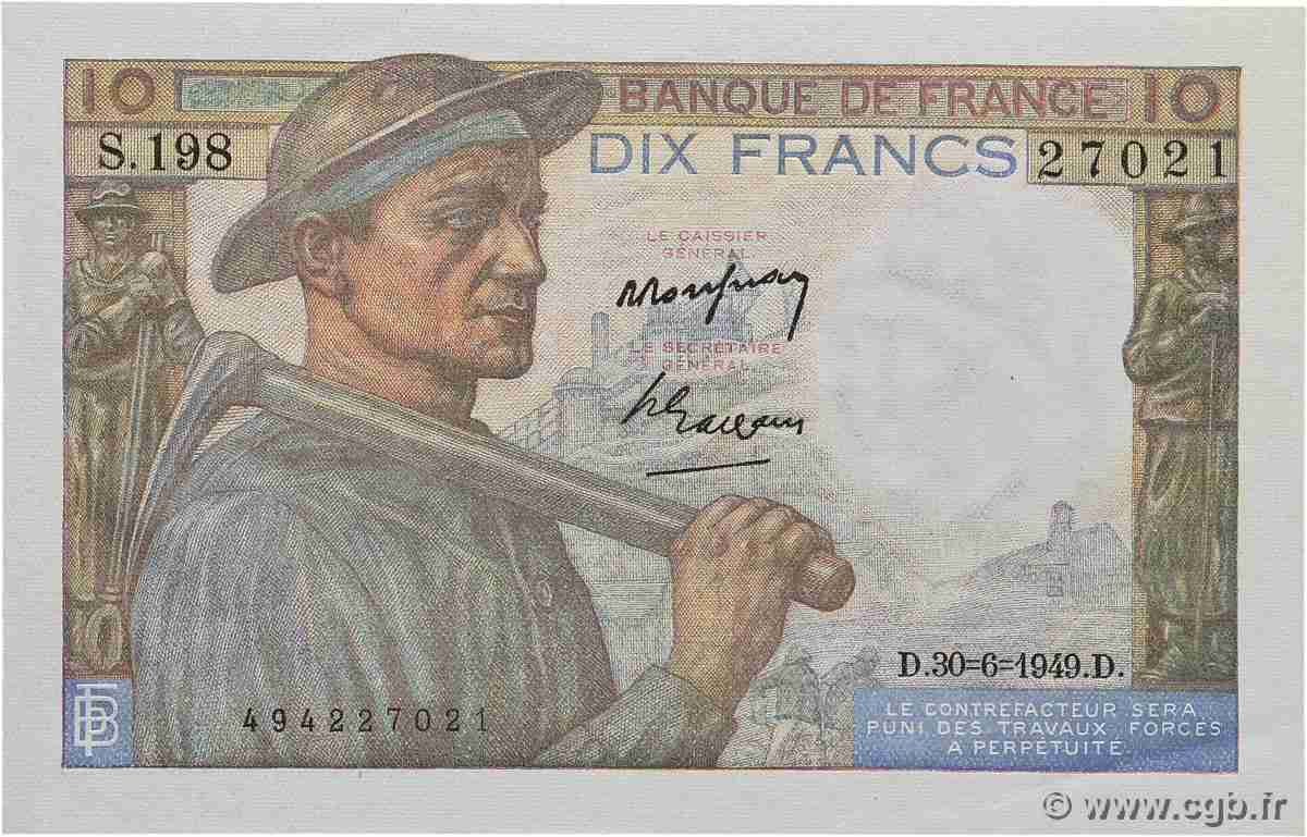 10 Francs MINEUR FRANCE  1949 F.08.22 pr.NEUF