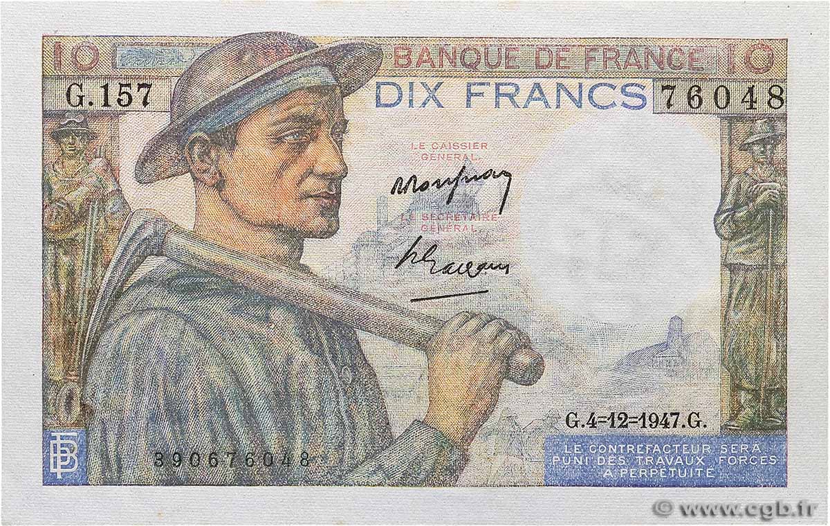 10 Francs MINEUR FRANCE  1947 F.08.19 SUP