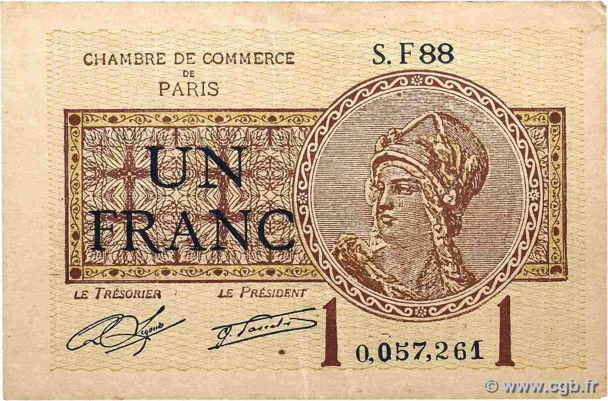 1 Franc FRANCE régionalisme et divers Paris 1920 JP.097.23 SUP