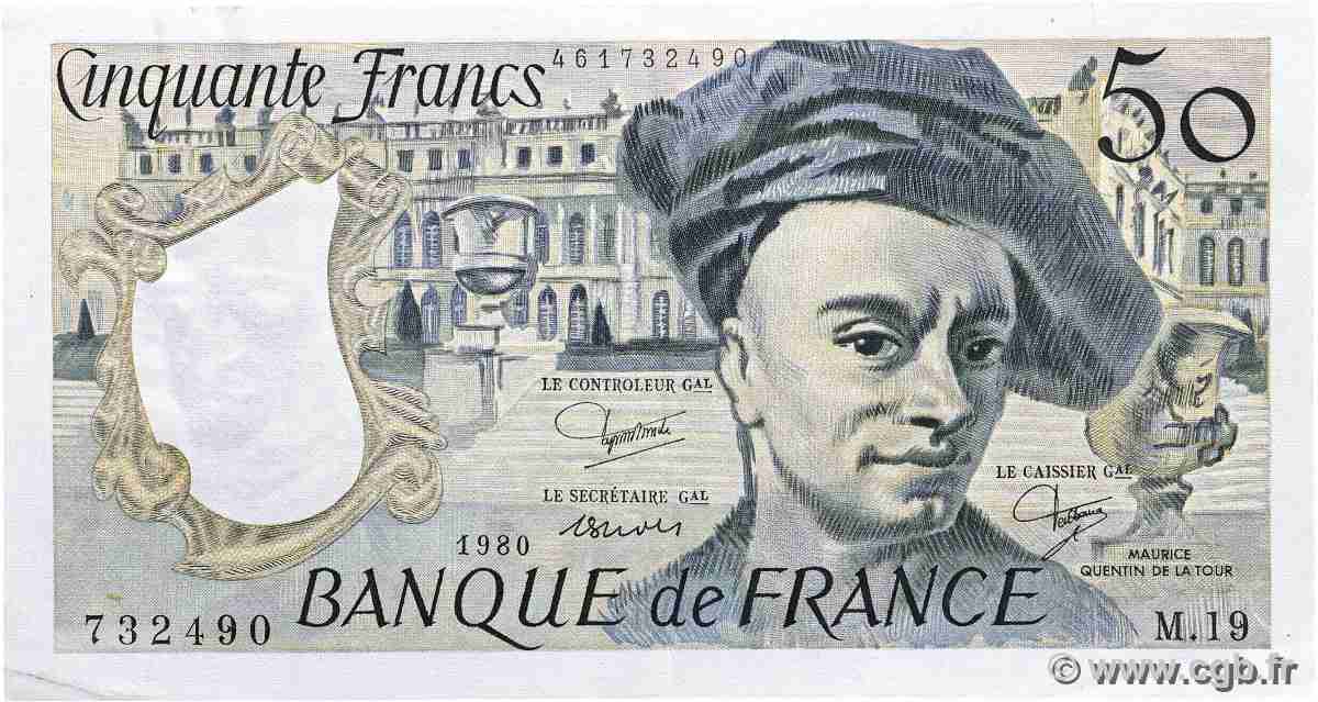50 Francs QUENTIN DE LA TOUR FRANCE  1980 F.67.06 SUP