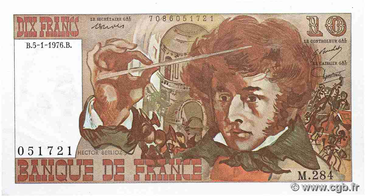10 Francs BERLIOZ FRANCE  1976 F.63.17 SPL+