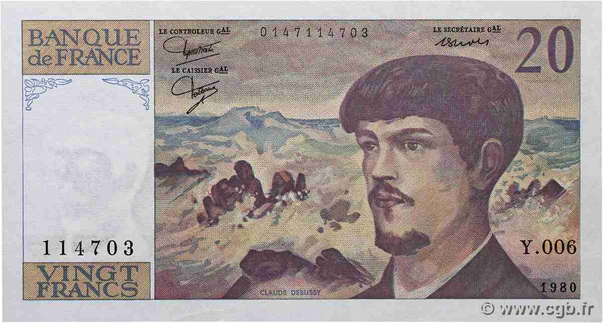 20 Francs DEBUSSY FRANCE  1980 F.66.01 pr.NEUF