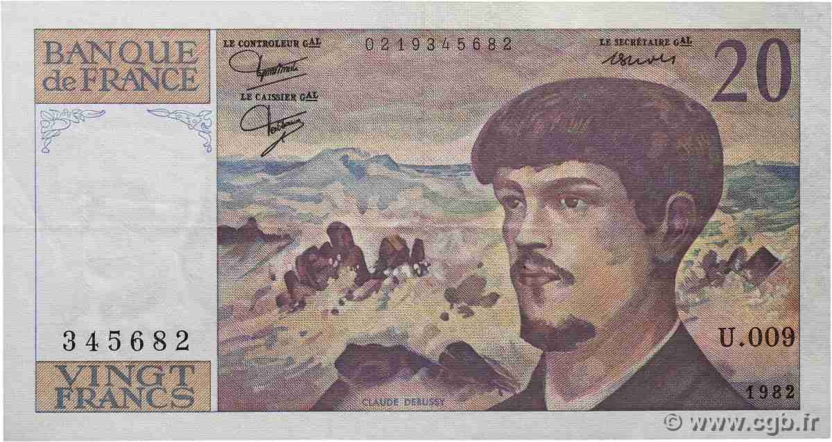 20 Francs DEBUSSY FRANCE  1982 F.66.03 TTB