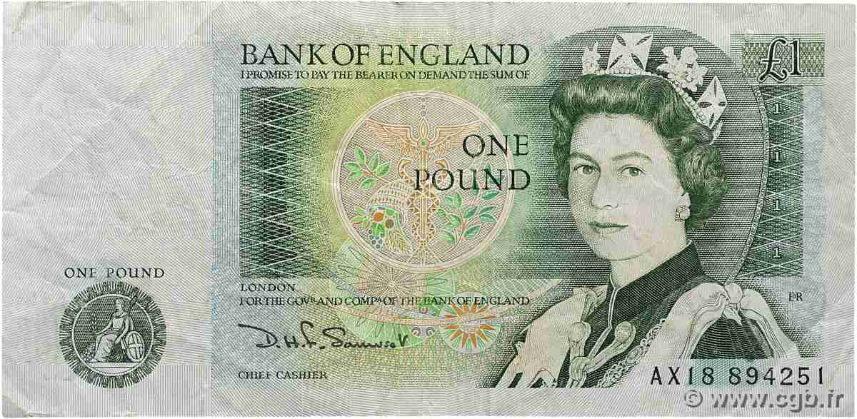 1 Pound ENGLAND  1981 P.377b F