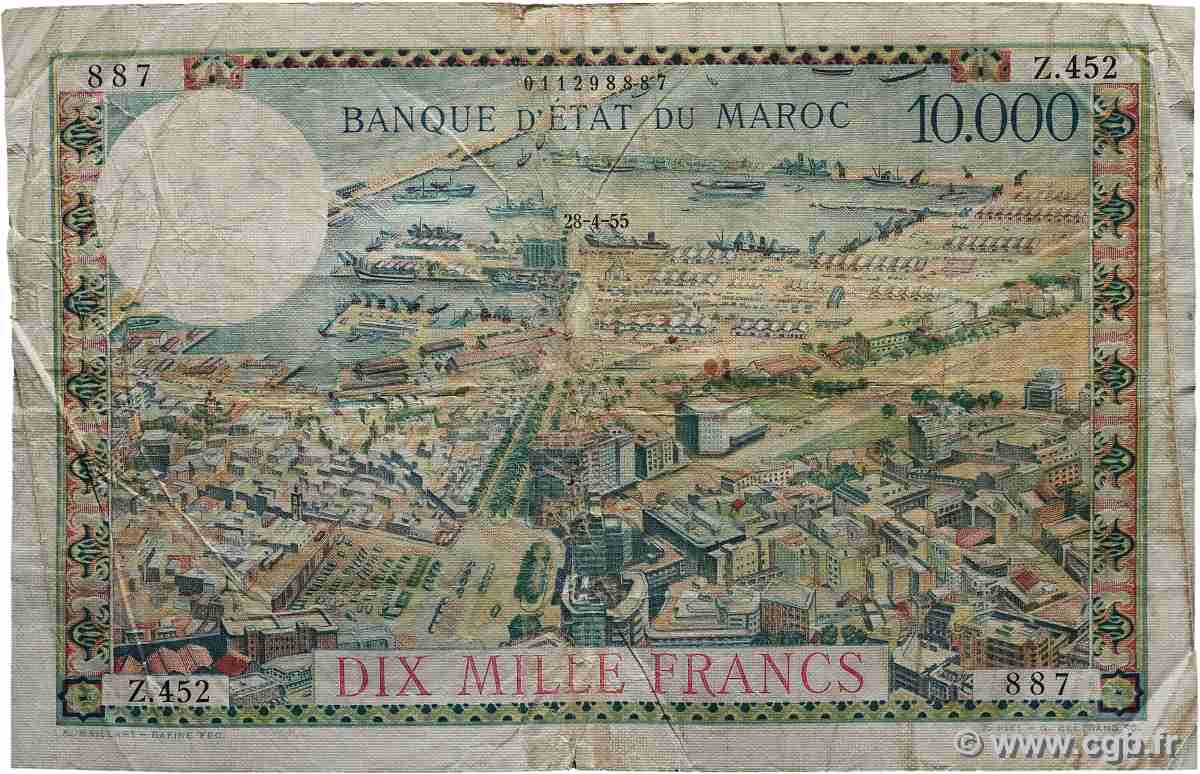 100 Dirhams sur 10000 Francs MOROCCO  1955 P.52 F