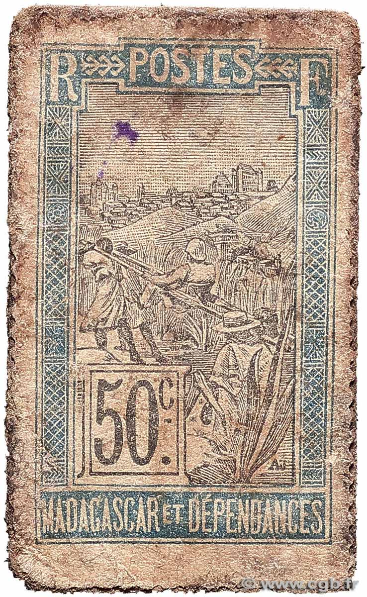 50 Centimes MADAGASCAR  1916 P.033c G