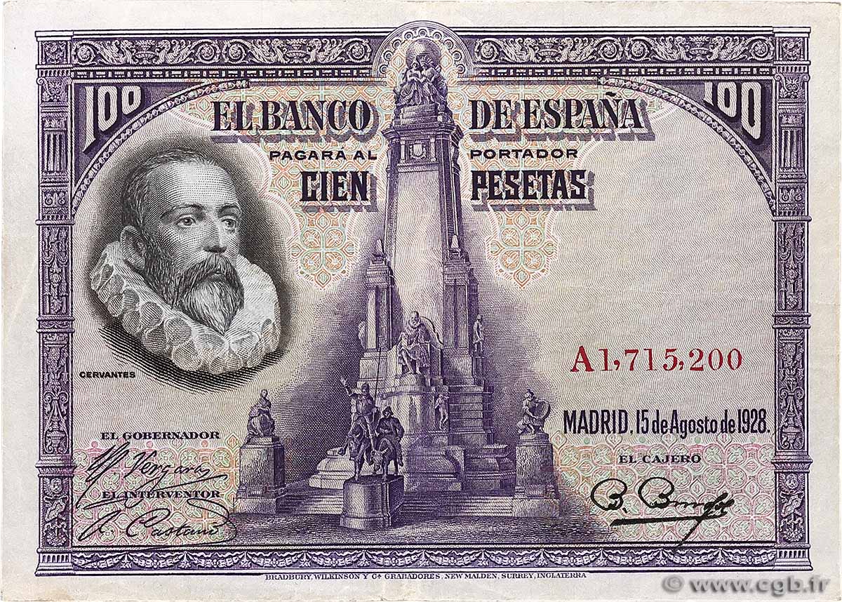 100 Pesetas ESPAGNE  1928 P.076a TTB+