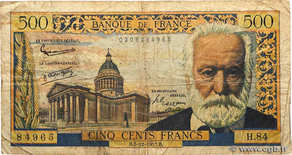500 Francs VICTOR HUGO FRANCE  1957 F.35.07 B