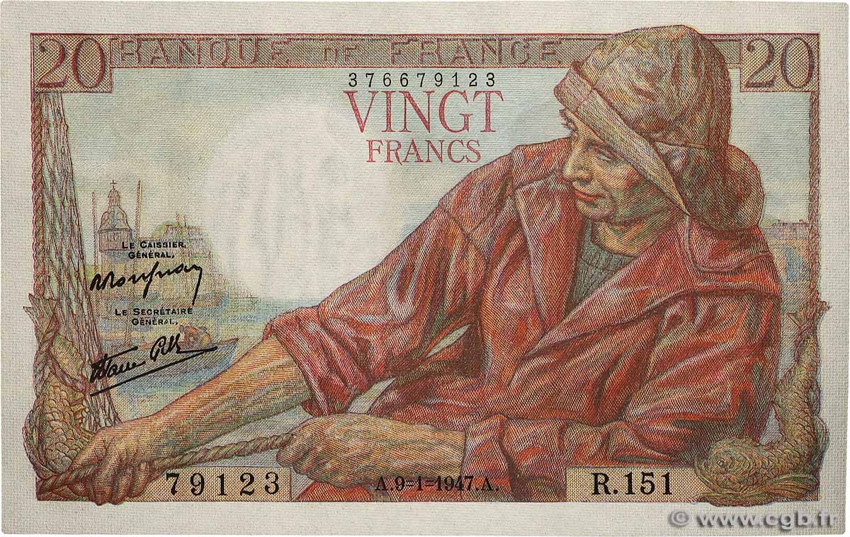 20 Francs PÊCHEUR FRANCE  1947 F.13.11 pr.NEUF