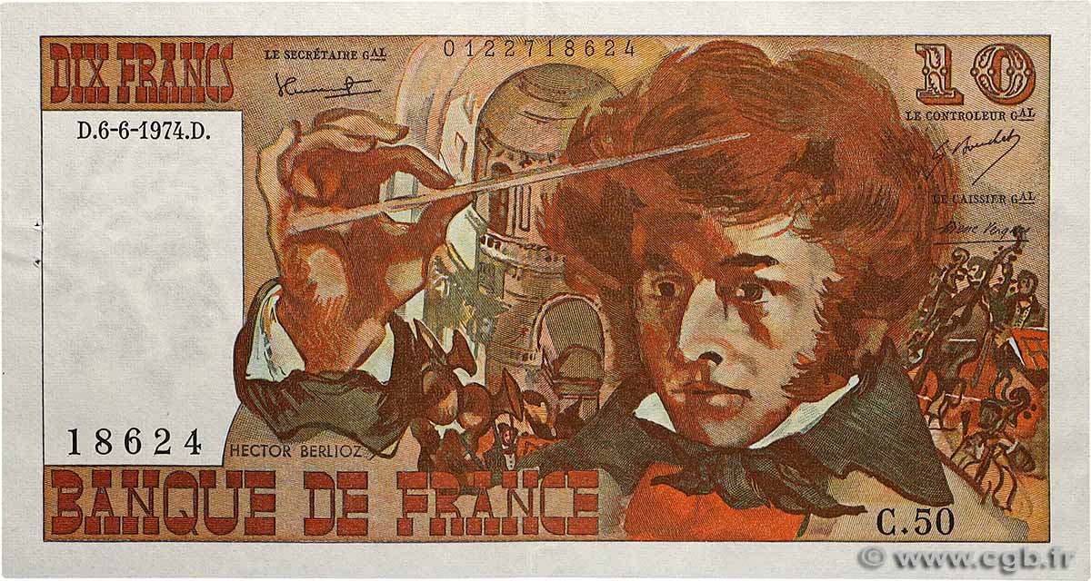 10 Francs BERLIOZ FRANCE  1974 F.63.05 SUP