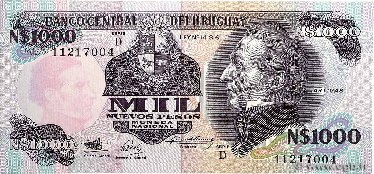 1000 Nuevos Pesos URUGUAY  1992 P.064Ab SPL
