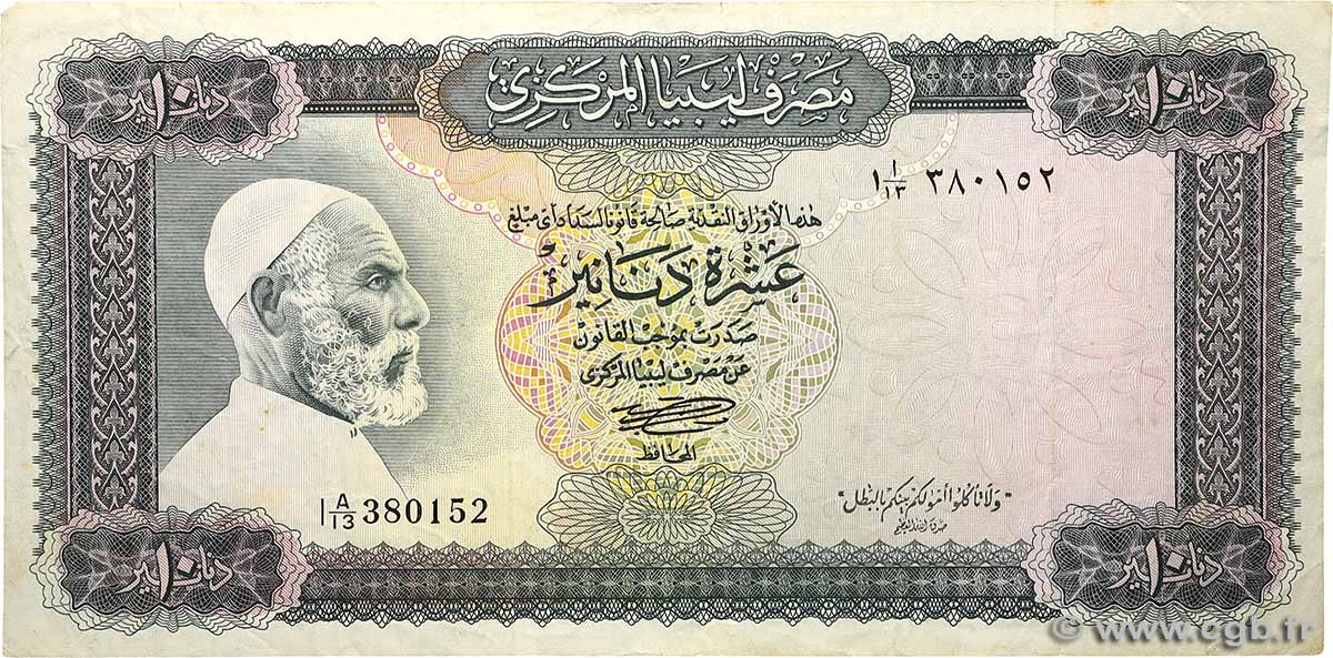 10 Dinars LIBYE  1972 P.37b TB