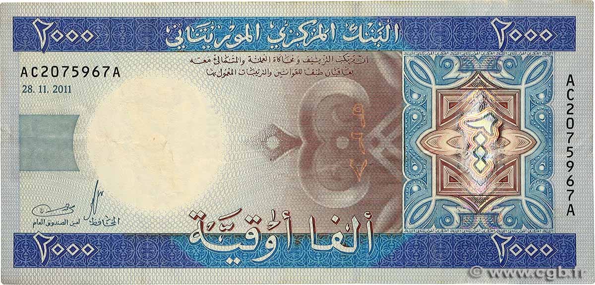 2000 Ouguiya MAURITANIE  2011 P.20 TB+