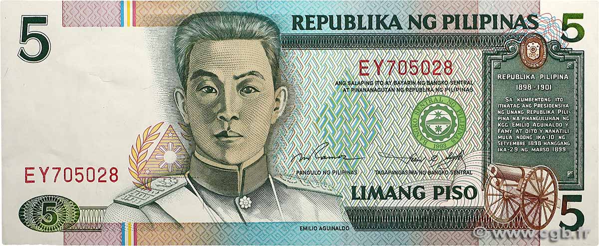 5 Piso PHILIPPINES  1995 P.180 AU+