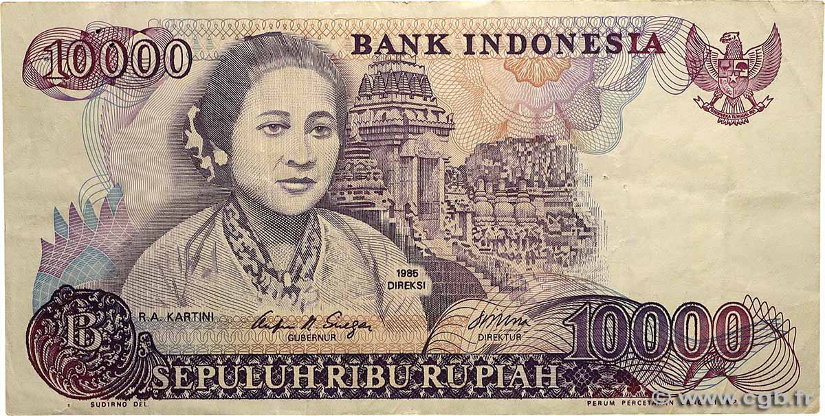 10000 Rupiah INDONÉSIE  1985 P.126a TTB