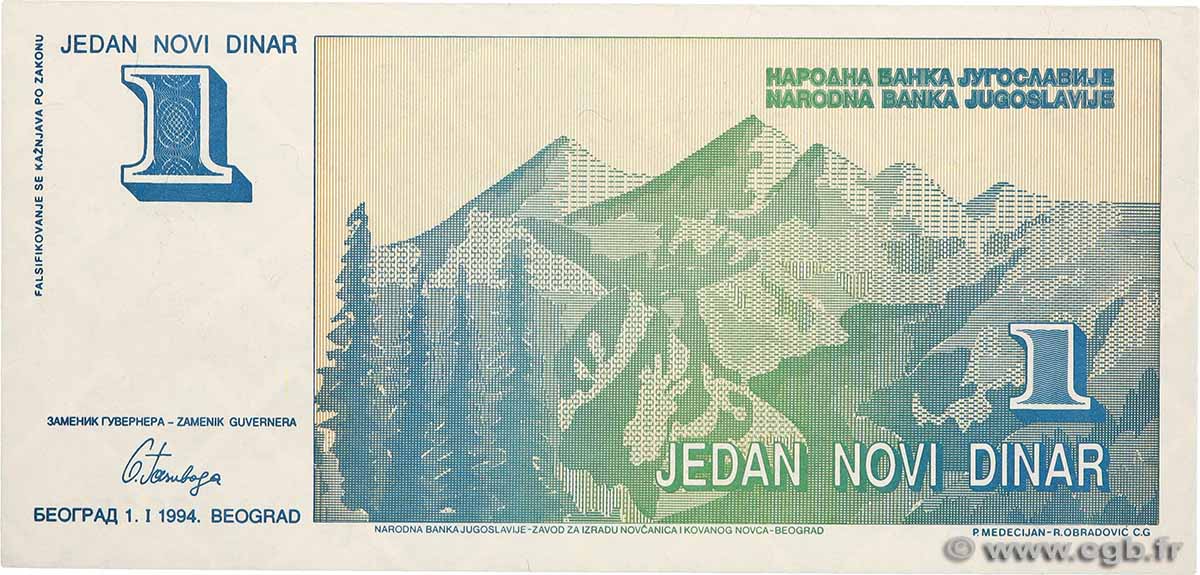 1 Novi Dinar YUGOSLAVIA  1994 P.145 UNC