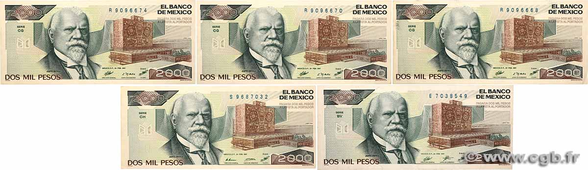 2000 Pesos Lot MEXIQUE  1987 P.086b TTB+