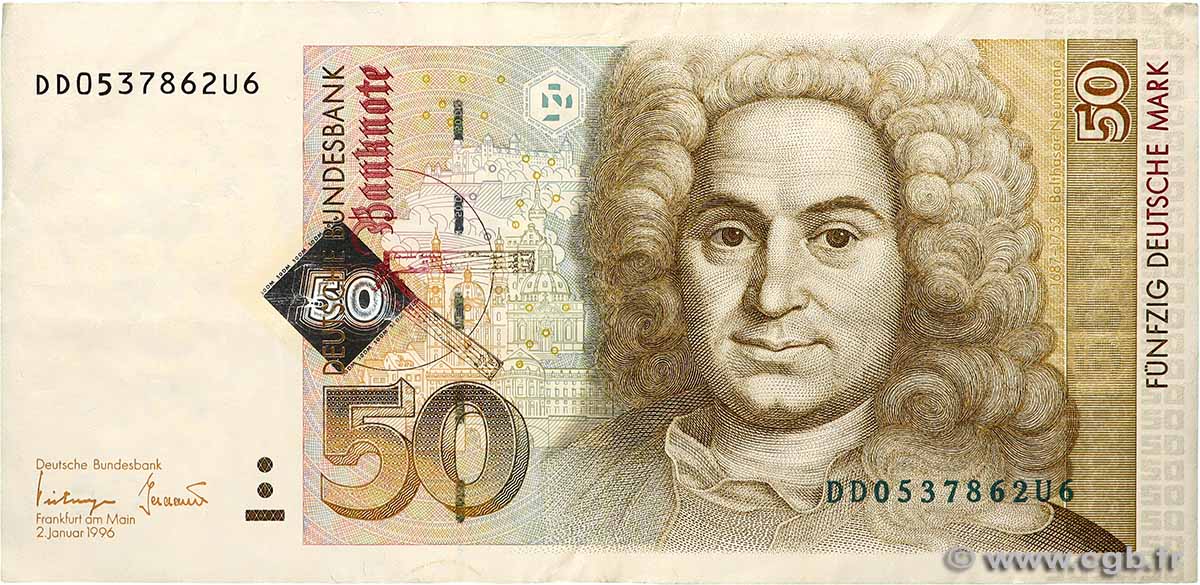 50 Deutsche Mark ALLEMAGNE FÉDÉRALE  1996 P.45 pr.TTB