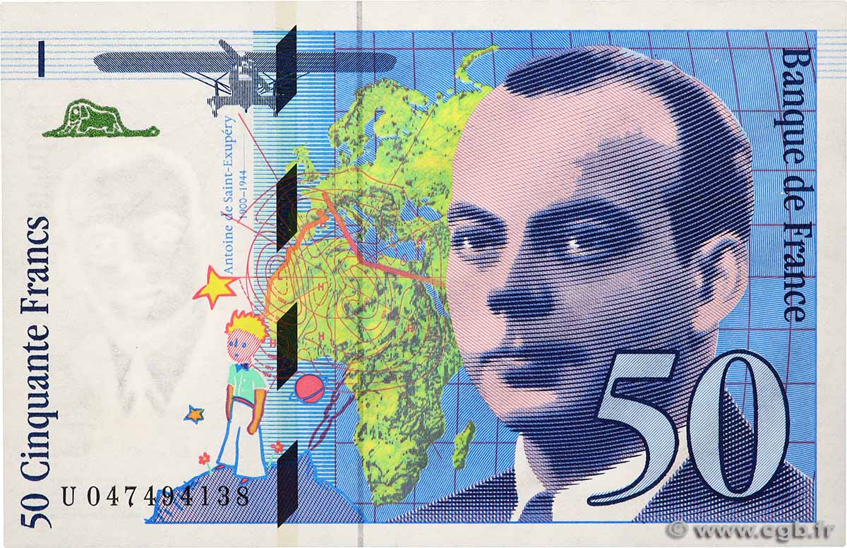 50 Francs SAINT-EXUPÉRY modifié FRANCE  1999 F.73.05 SUP