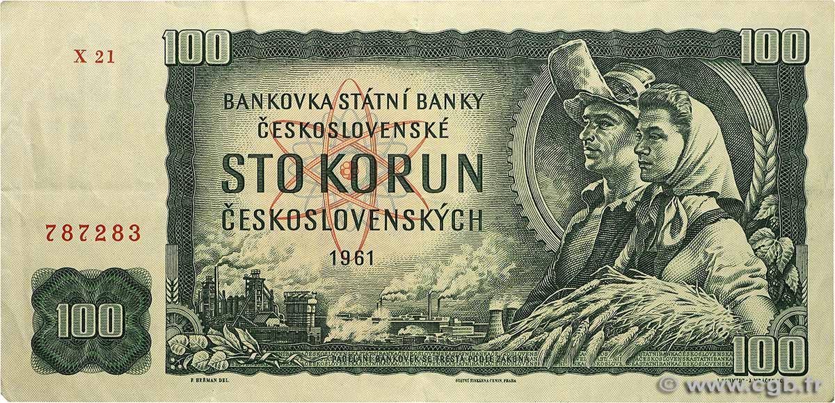 100 Korun TSCHECHOSLOWAKEI  1961 P.091i fSS