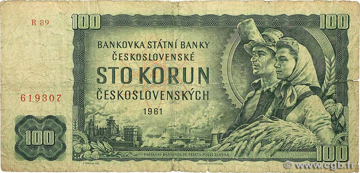 100 Korun CZECHOSLOVAKIA  1961 P.091e G