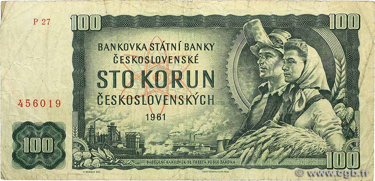 100 Korun TCHÉCOSLOVAQUIE  1961 P.091e B